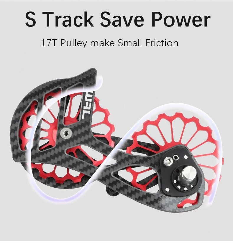 F5 R5800 Rear Road Bike Rear Derailleur Carbon Fiber Ceramic Bearing 17T Pulley Guide ...