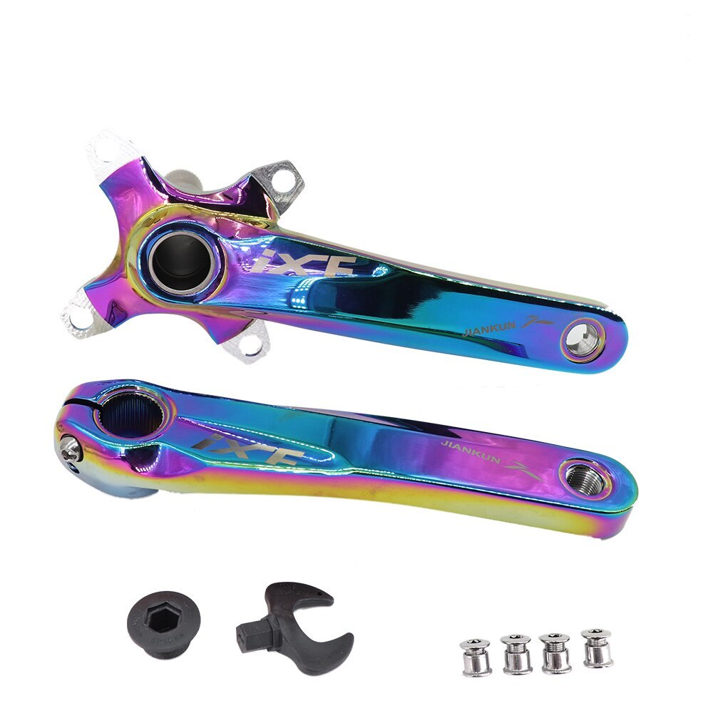 IXF MTB Crankset 104BCD Bike Crank 170 175 Snail Chainring 32t 34t 36t 38 rainbow oil slick 1 2 speed 1x 2x 3x speed hollowtech