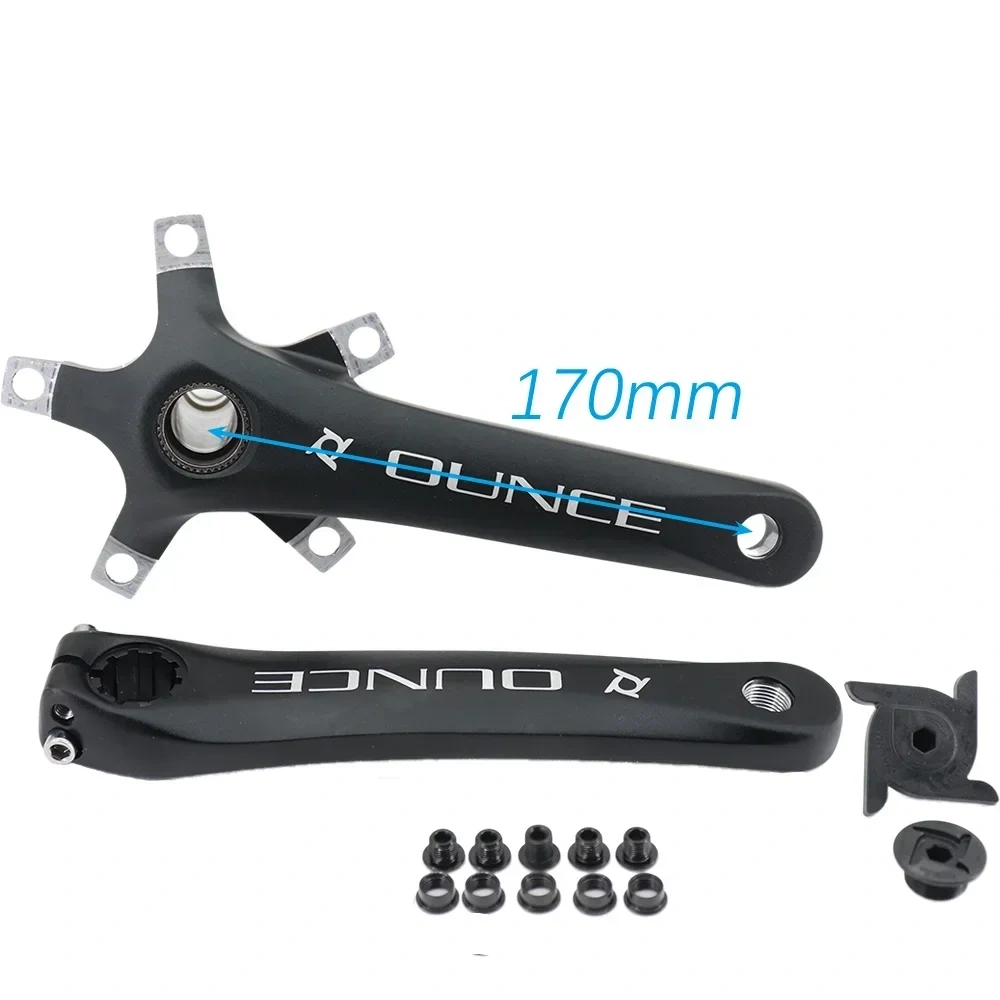 Prowheel OUNCE Road Bike Crankset 110BCD 170mm 172.5mm Snail 2x Chainring 110bcd Double Chainring 50-34t 52-36t 50-35t 53-39t