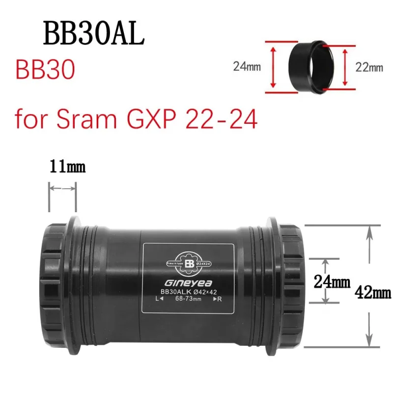 Gineyea Bike bottom bracket BB30 PF30 BB86 BB92 BB386 THREAD TOGETHER THREAD THRU road bike MTB for shimano for sram gxp