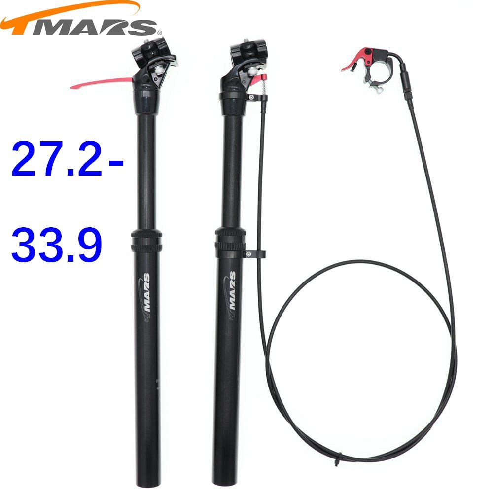 Tmars Dropper Seatpost Adjustable Height 27.2mm Remote Control Manual Hand Mechanical Bike MTB 28.6 30.1 30.4 30.9 31.6 110mm