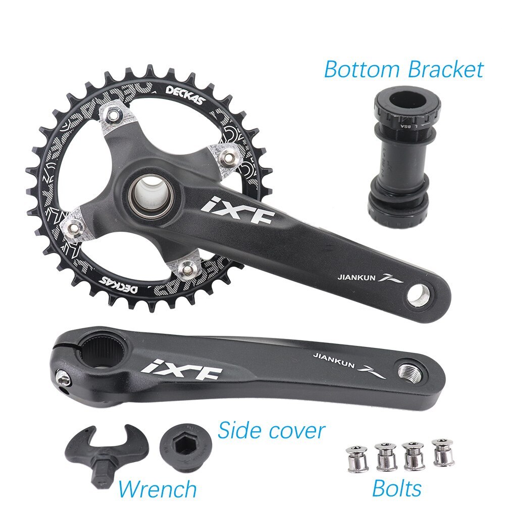 IXF MTB Crankset 104BCD Bike Crank 170mm 175mm Deckas Chainring 30t 32t 34t 36t 38 rainbow oil slick 1 2 3 speed 1x 2x 3x speed