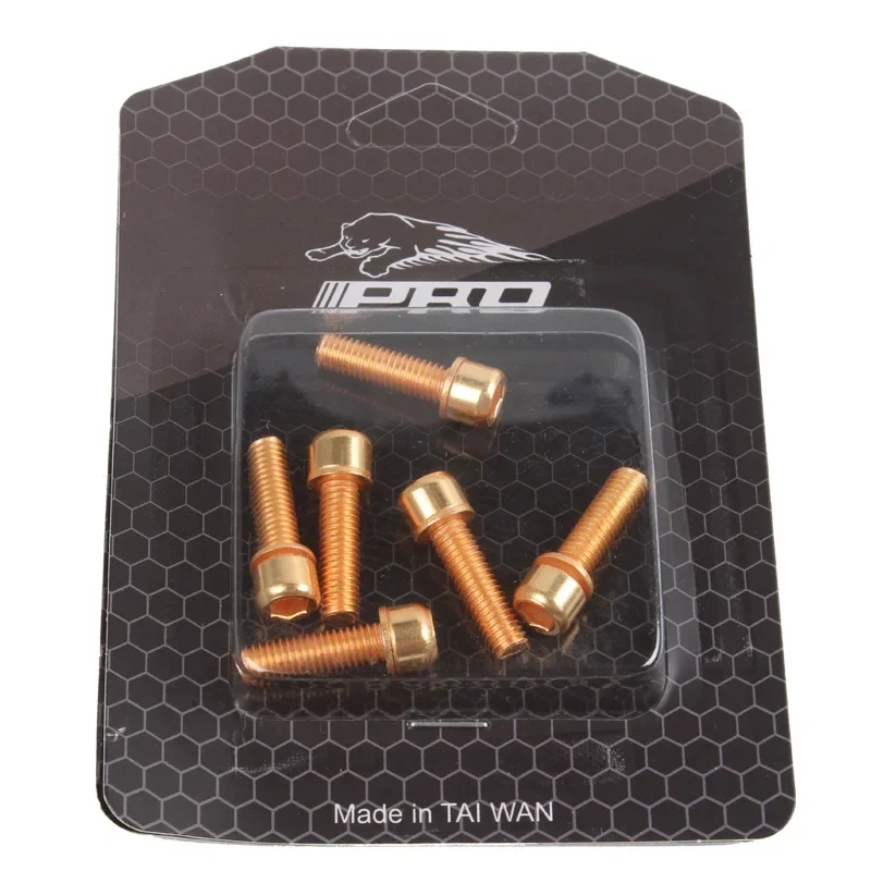 IIIPro bike stem bolts 6pcs colorful M5 18mm black red blue golden green purple rainbow oil slick steel bolts 5mm 18mm ipro