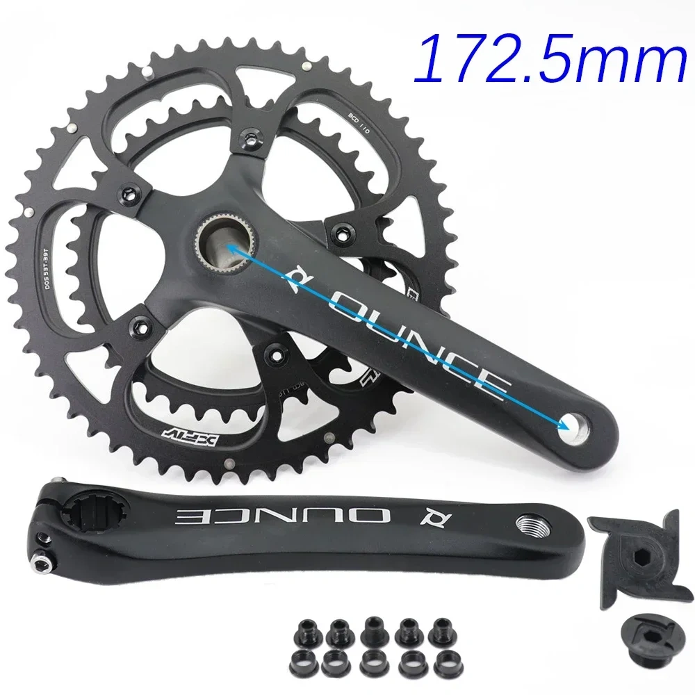 Prowheel OUNCE Road Bike Crankset 110BCD 170mm 172.5mm Snail 2x Chainring 110bcd Double Chainring 50-34t 52-36t 50-35t 53-39t