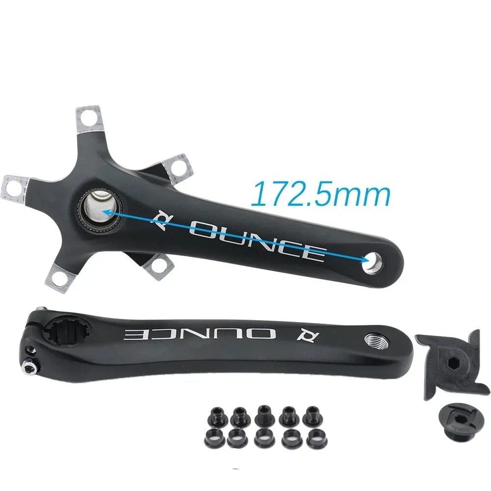 PROWHEEL 110BCD Road Bike Crankset 172.5mm OUNCE Crank Snail 110bcd Round Oval Double Chainring 50T 34T 52T 36T 50T 35T 53T 39T