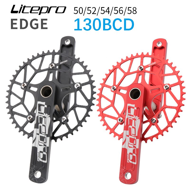 LP Litepro Crankset 130BCD for Folding Bike Aluminum Hollow Lightweight ...