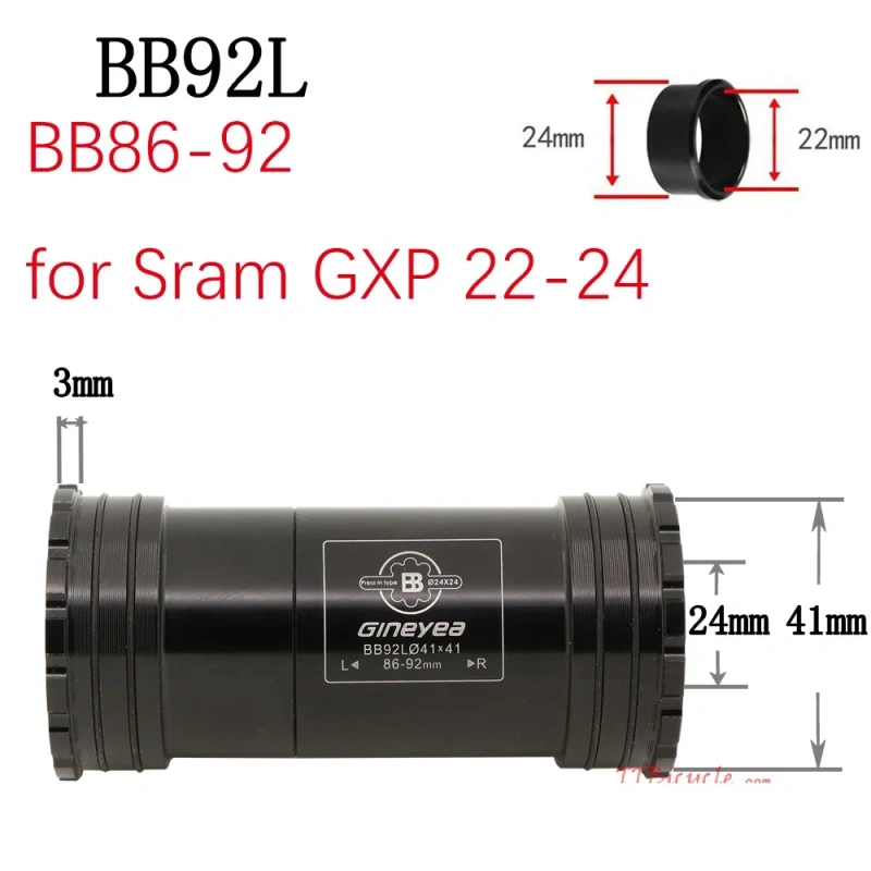 Gineyea Bike bottom bracket BB30 PF30 BB86 BB92 BB386 THREAD TOGETHER THREAD THRU road bike MTB for shimano for sram gxp