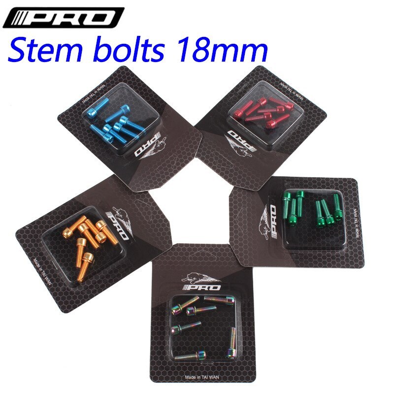 IIIPro bike stem bolts 6pcs colorful M5 18mm black red blue golden green purple rainbow oil slick steel bolts 5mm 18mm ipro