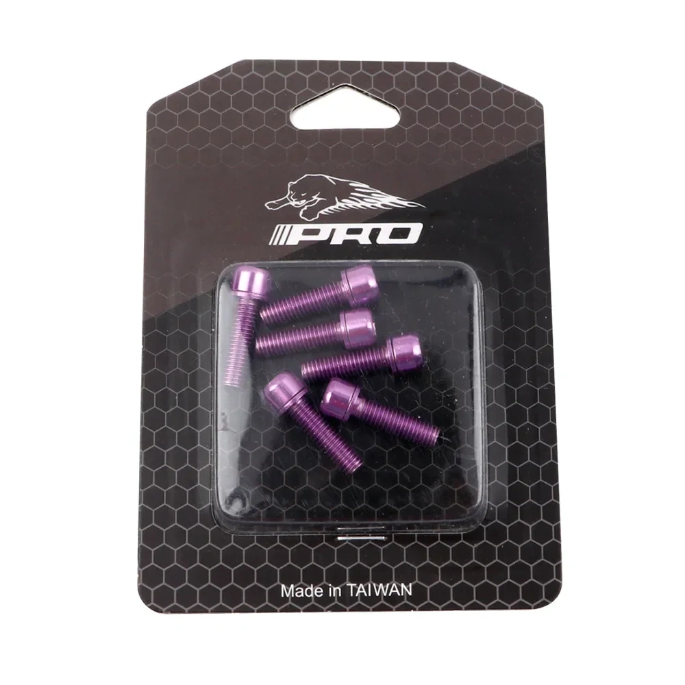 IIIPro bike stem bolts 6pcs colorful M5 18mm black red blue golden green purple rainbow oil slick steel bolts 5mm 18mm ipro