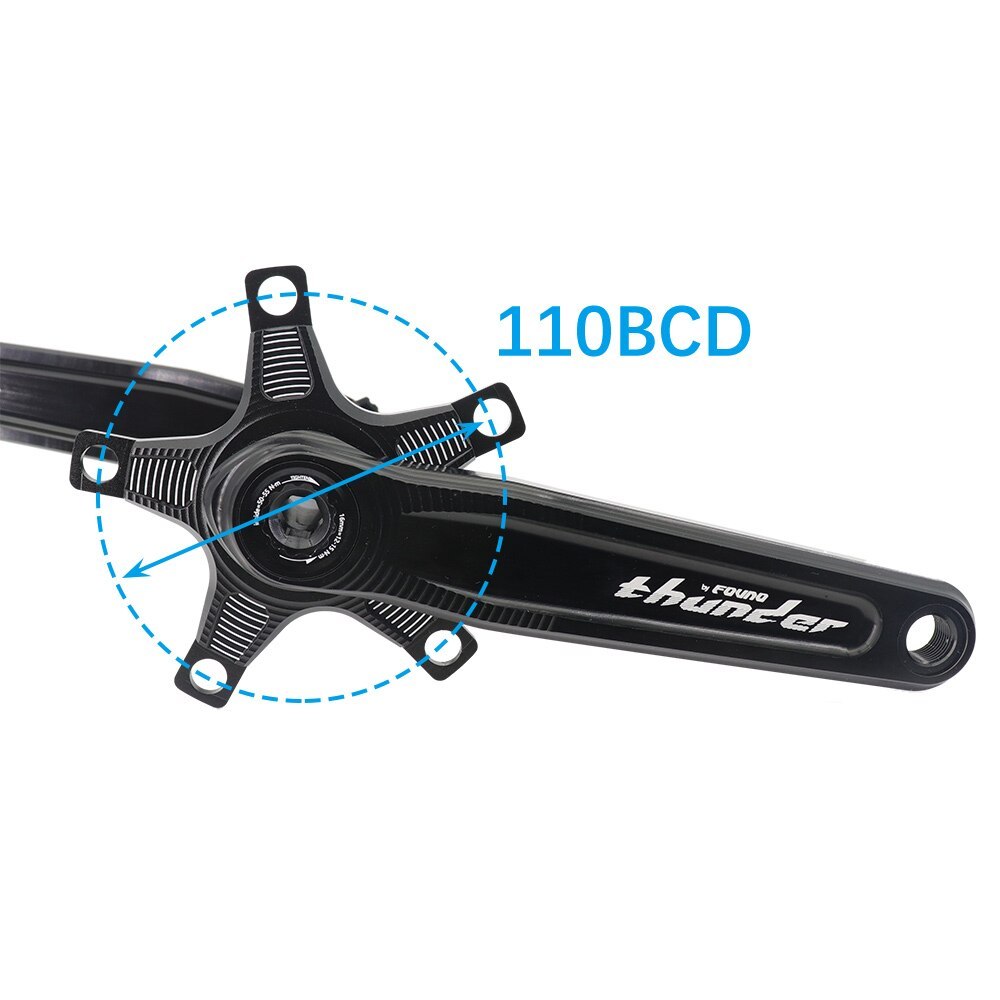 Fovno 110BCD road bike crankset DUB 29mm 28.99mm 24mm spindle Thunder deckas double chainring round 50 34T 52 36 53 39T 110 bcd