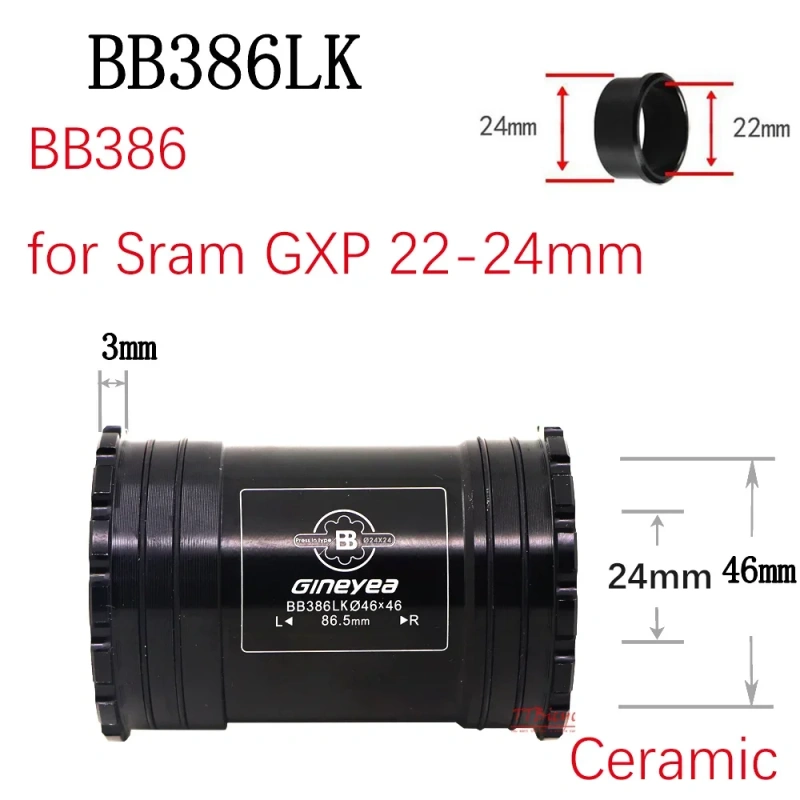 Gineyea Bike bottom bracket BB30 PF30 BB86 BB92 BB386 THREAD TOGETHER THREAD THRU road bike MTB for shimano for sram gxp
