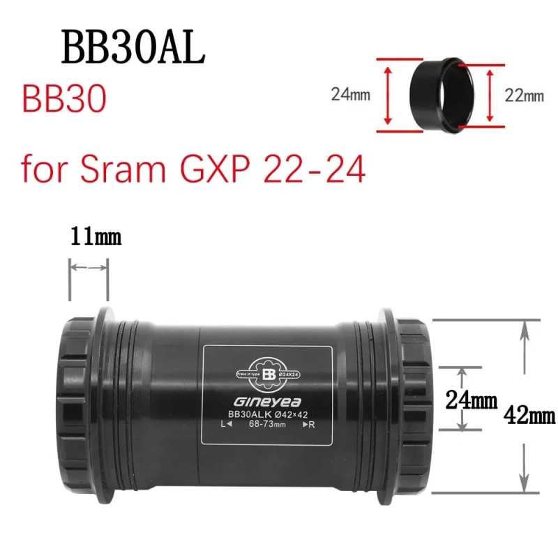 Gineyea Bike bottom bracket BB30 PF30 BB86 BB92 BB386 THREAD TOGETHER THREAD THRU road bike MTB for shimano for sram gxp