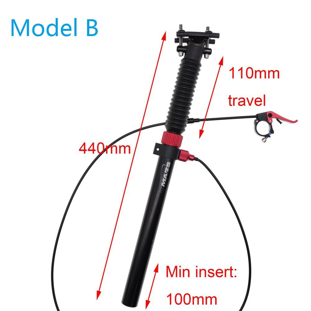 Tmars Dropper Seatpost Adjustable Height 27.2mm Remote Control Manual Hand Mechanical Bike MTB 28.6 30.1 30.4 30.9 31.6 110mm