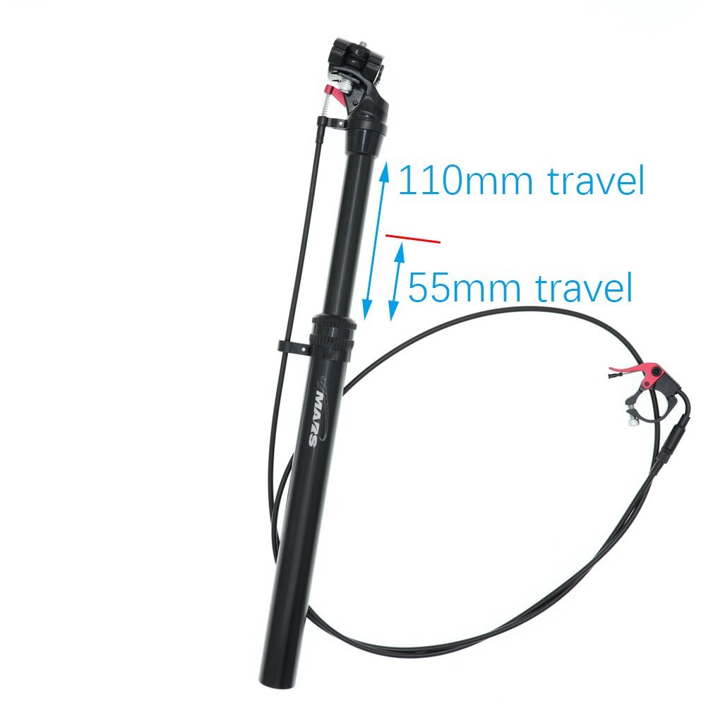 Tmars Dropper Seatpost Adjustable Height 27.2mm Remote Control Manual Hand Mechanical Bike MTB 28.6 30.1 30.4 30.9 31.6 110mm