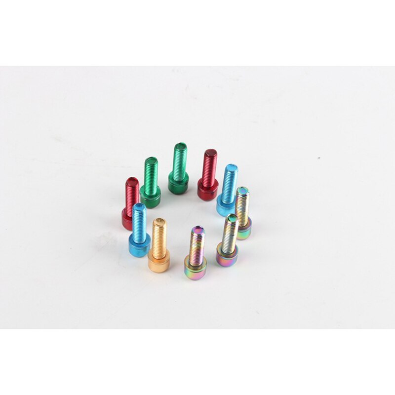 IIIPro bike stem bolts 6pcs colorful M5 18mm black red blue golden green purple rainbow oil slick steel bolts 5mm 18mm ipro