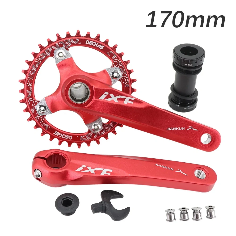 IXF MTB Crankset 104BCD Bike Crank 170mm 175mm Deckas Chainring 30t 32t 34t 36t 38 rainbow oil slick 1 2 3 speed 1x 2x 3x speed