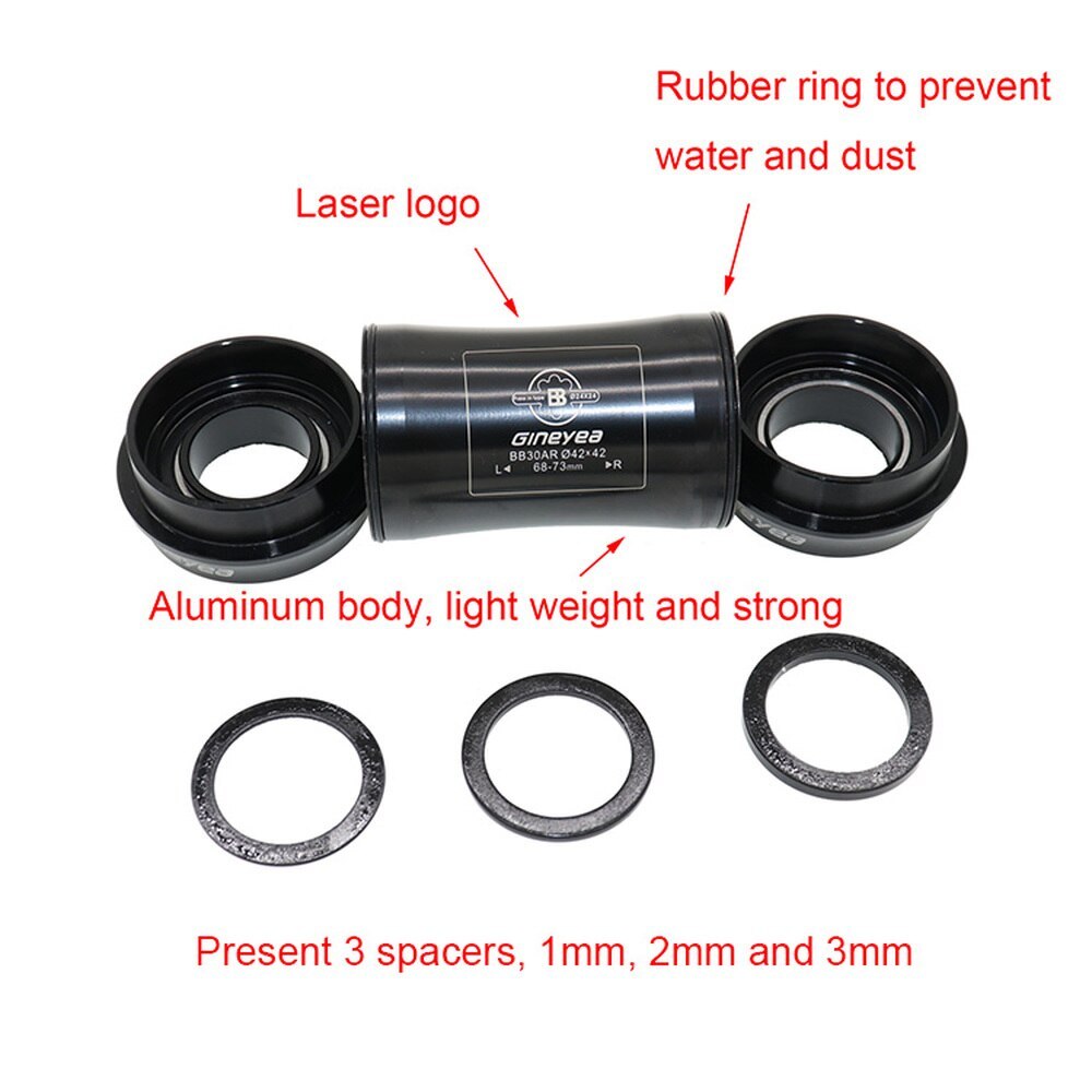 Gineyea Bottom bracket bike BB30 PF30 BB86 B79 BB386 for shimano for sram gxp press fit bearing 24mm 22 19 mm 42mm 46 MTB