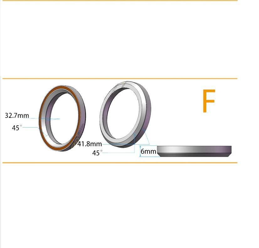 Neco Bearing Road Bike MTB Headset Bearing MR136 MR137 32.8 41.8mm 37 47mm 45 Degree for Giant OD2 Overdrive Headset