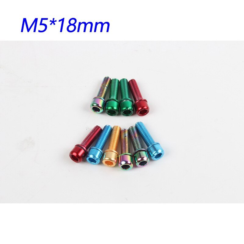 IIIPro bike stem bolts 6pcs colorful M5 18mm black red blue golden green purple rainbow oil slick steel bolts 5mm 18mm ipro
