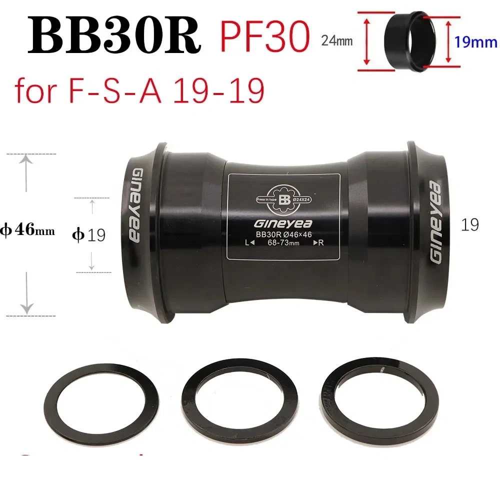 Gineyea Bottom bracket bike BB30 PF30 BB86 B79 BB386 for shimano for sram gxp press fit bearing 24mm 22 19 mm 42mm 46 MTB