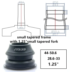 44-50.6mm for 28.6-33mm tapered fork