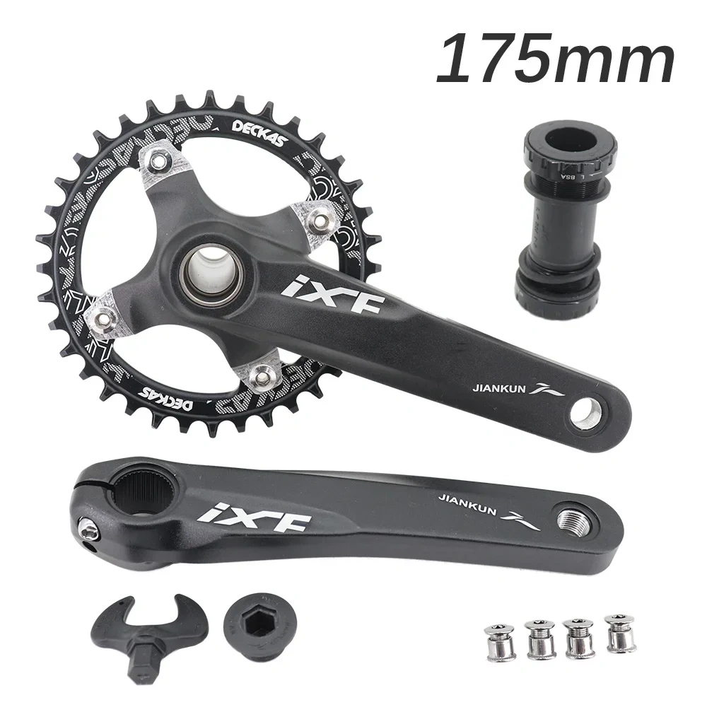 IXF MTB Crankset 104BCD Bike Crank 170mm 175mm Deckas Chainring 30t 32t 34t 36t 38 rainbow oil slick 1 2 3 speed 1x 2x 3x speed