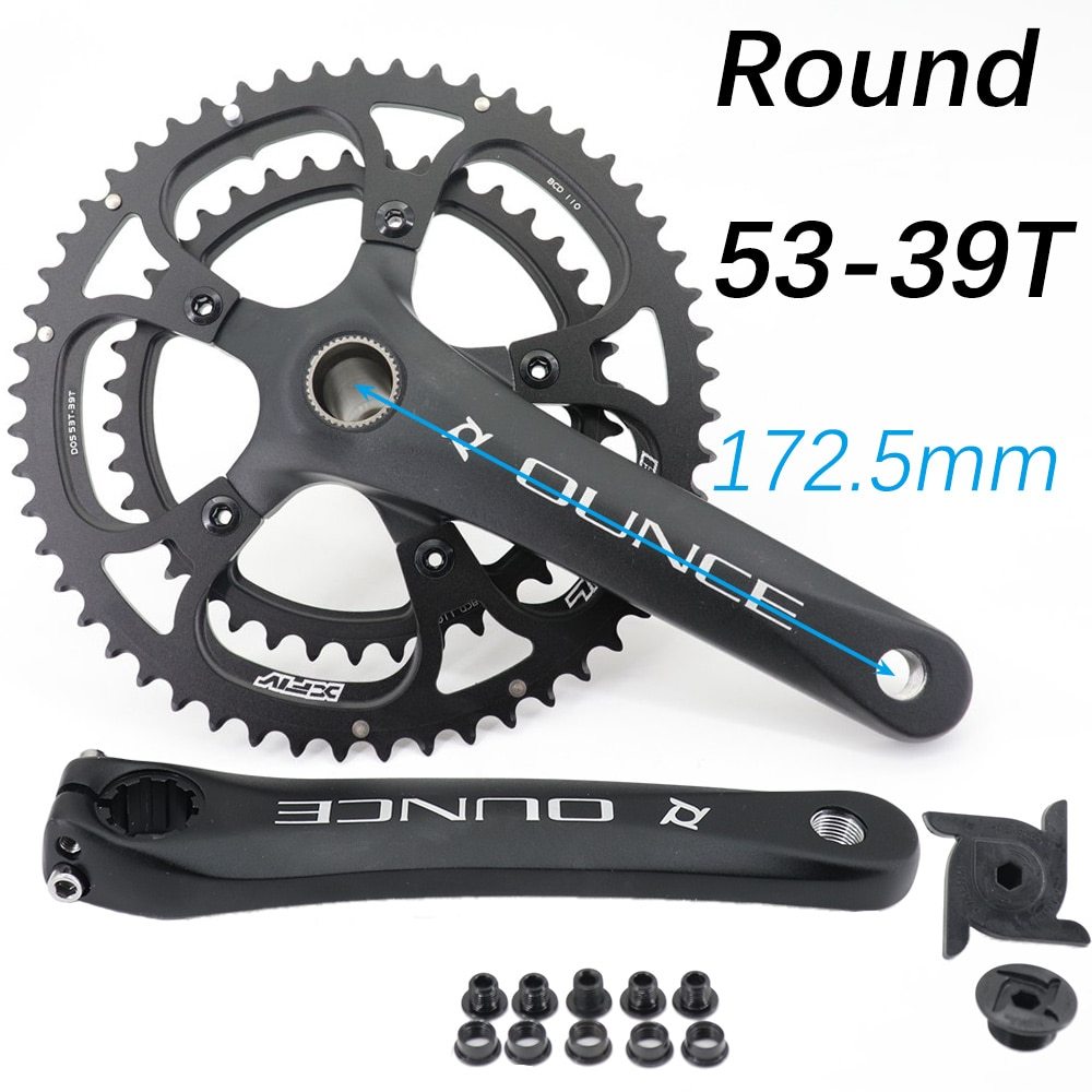 Prowheel OUNCE Road Bike Crankset 110BCD 170mm 172.5mm Snail 2x Chainring 110bcd Double Chainring 50-34t 52-36t 50-35t 53-39t