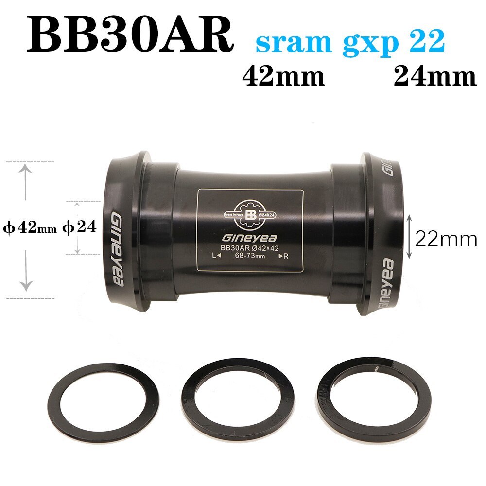 Gineyea Bottom bracket bike BB30 PF30 BB86 B79 BB386 for shimano for sram gxp press fit bearing 24mm 22 19 mm 42mm 46 MTB