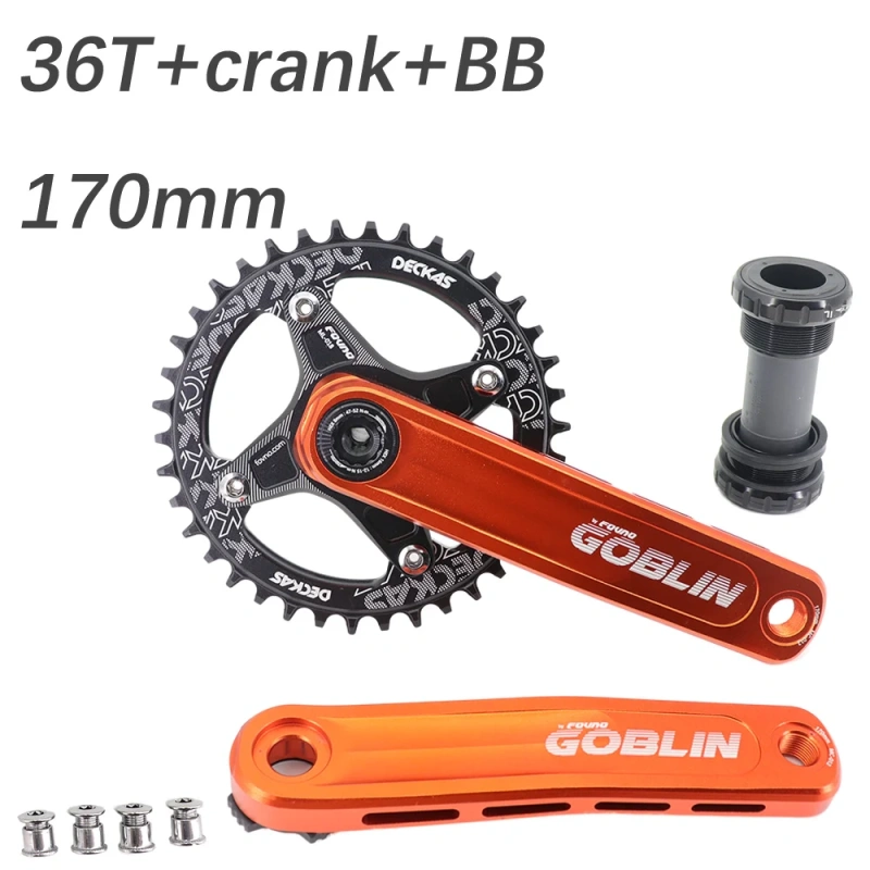 Fovno MTB Crankset 104BCD Bike Crank 170mm 175mm Deckas Chainring 32t 34t 36t 38 1 speed 1x ghost phantom gxp crankset goblin