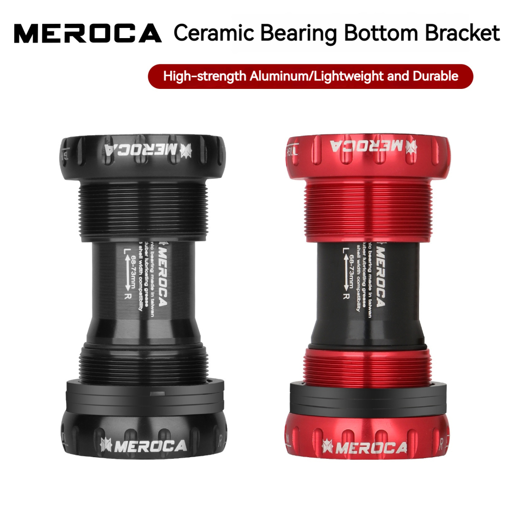 MEROCA Bicycle Bottom Bracket BSA BB68/73mm Thread Press Fit MTB Road Bike Ceramic bearing Bottom Bracket For 24mm Crankset
