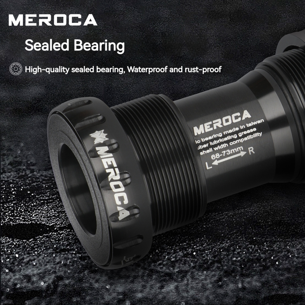 MEROCA Bicycle Bottom Bracket BSA BB68/73mm Thread Press Fit MTB Road Bike Ceramic bearing Bottom Bracket For 24mm Crankset
