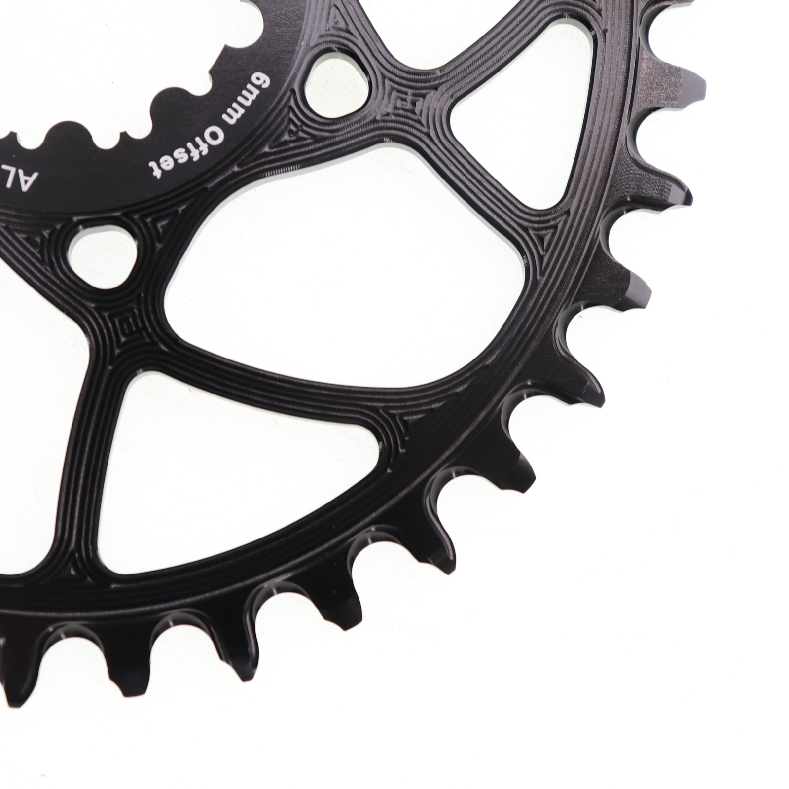 Stone Oval Direct Mount Chainring for SRAM GXP 3-bolt, 6mm Offset