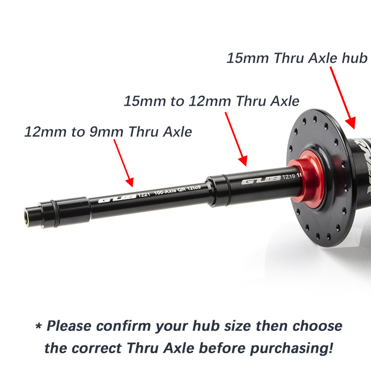GUB TZ21 Bike Thru Axle Convert to Quick Release 12mm to 9mm for