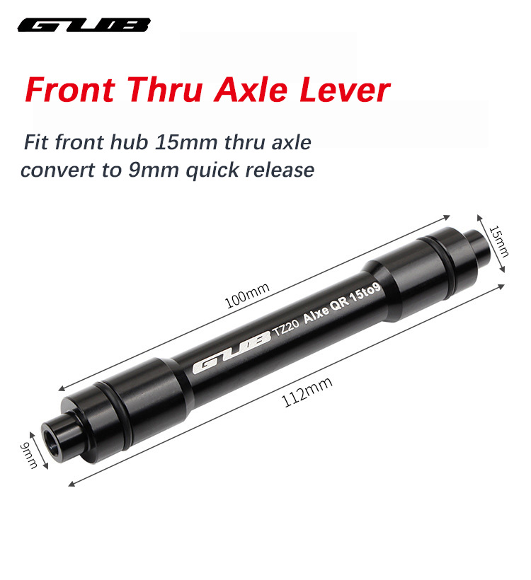 GUB TZ20 Bike Thru Axle Convert to Quick Release 15mm to 9mm for