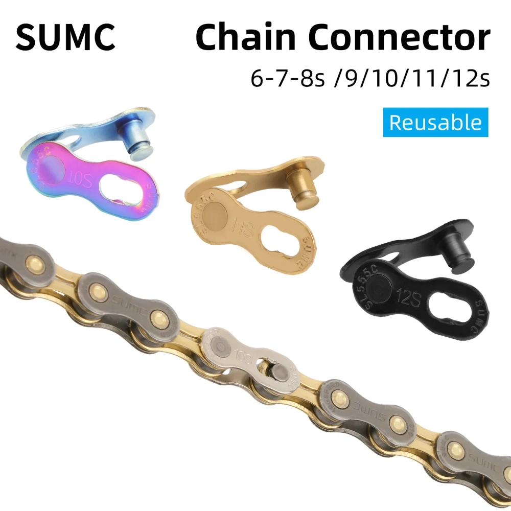 SUMC Bicycle Chain Link Connector 2 pair Mountain Road Bike Chain Magic Buckle Quick Release 6-7-8s  9-10-11-12s