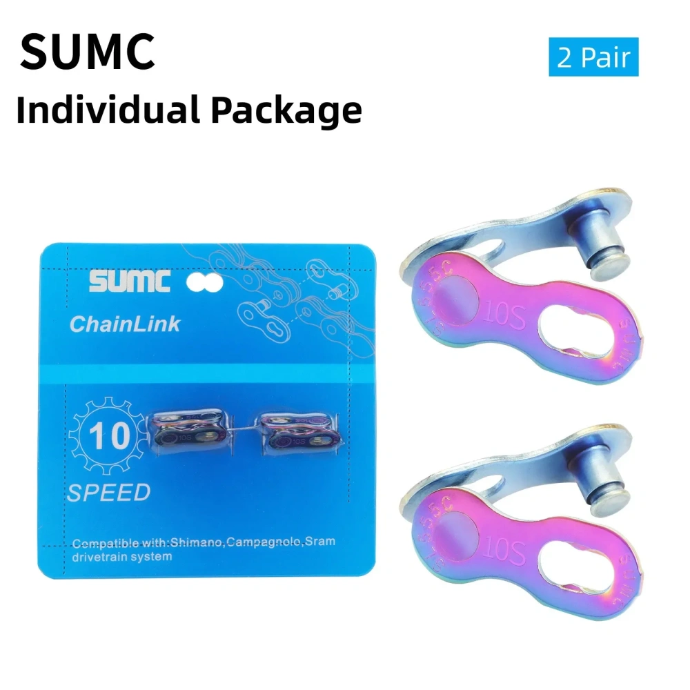 SUMC Bicycle Chain Link Connector 2 pair Mountain Road Bike Chain Magic Buckle Quick Release 6-7-8s  9-10-11-12s