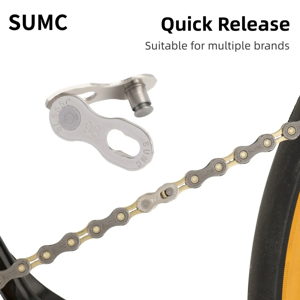 SUMC Bicycle Chain Link Connector 2 pair Mountain Road Bike Chain Magic Buckle Quick Release 6-7-8s  9-10-11-12s