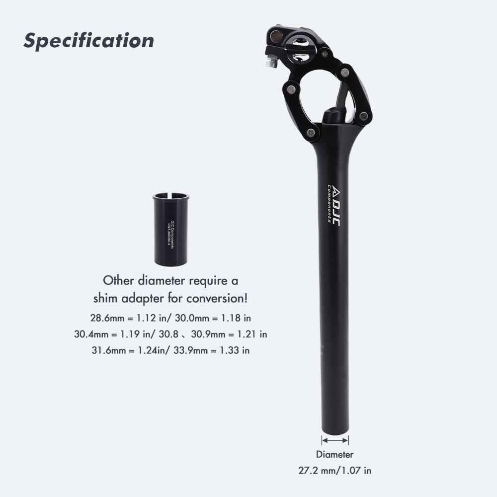 DJC Bike Suspension Seatpost Parallel Shock Absorber Parallelogram Bicycle Seat Post 28.6 30.1 30.4 30.9 31.6 MTB CX DH