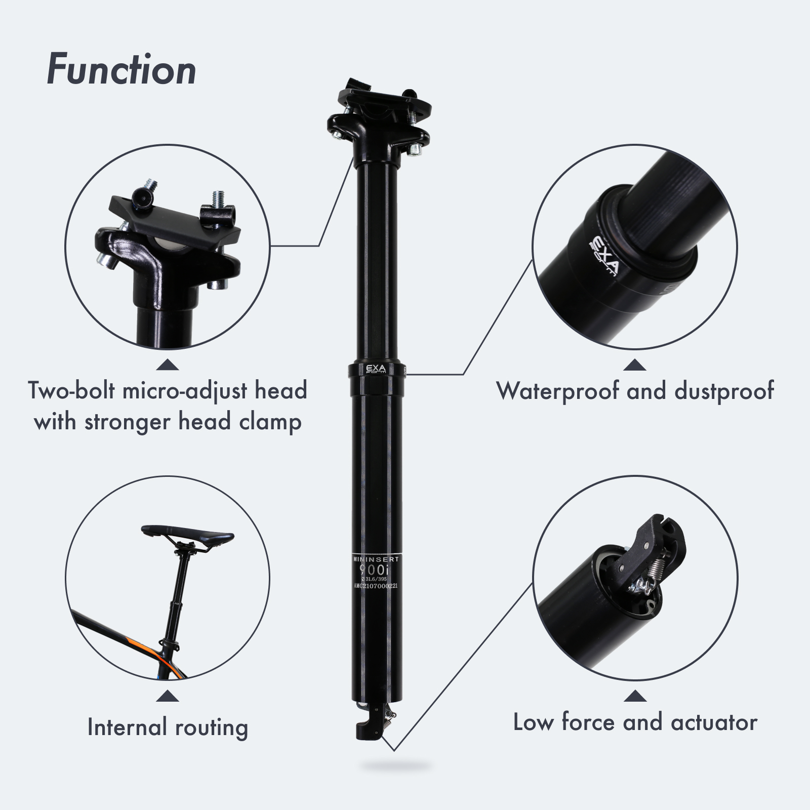 EXA Form Dropper Seatpost Bike MTB Mountain Bike 30.9 31.6 125mm