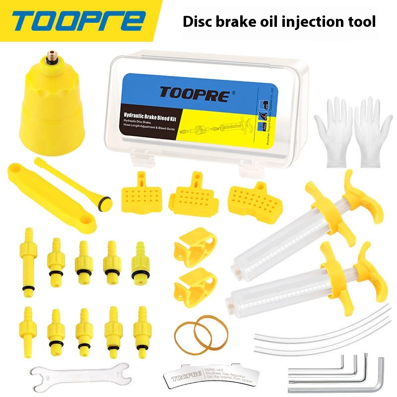 TOOPRE Mountain Bike Disc Brake Oil Filling Tool, for Refilling and Changing Brake Fluid, Maintenance Universal Oil Injector