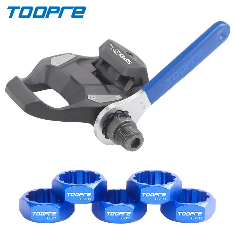 TOOPRE Self-locking Pedal Wrench Tool for Mountain and Road Bikes, Pedal Lock Installation and Removal Socket