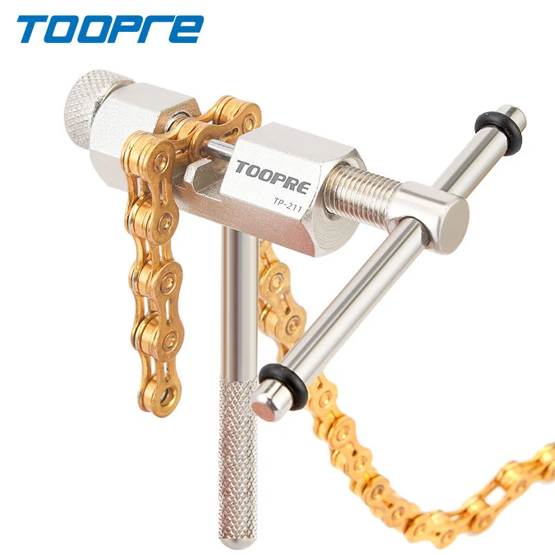 TOOPRE Bicycle Chain Breaker Tool for Mountain Bikes, Road Bikes, Fixed Gear Bikes Steel Chain Breaker with Replaceable Pins