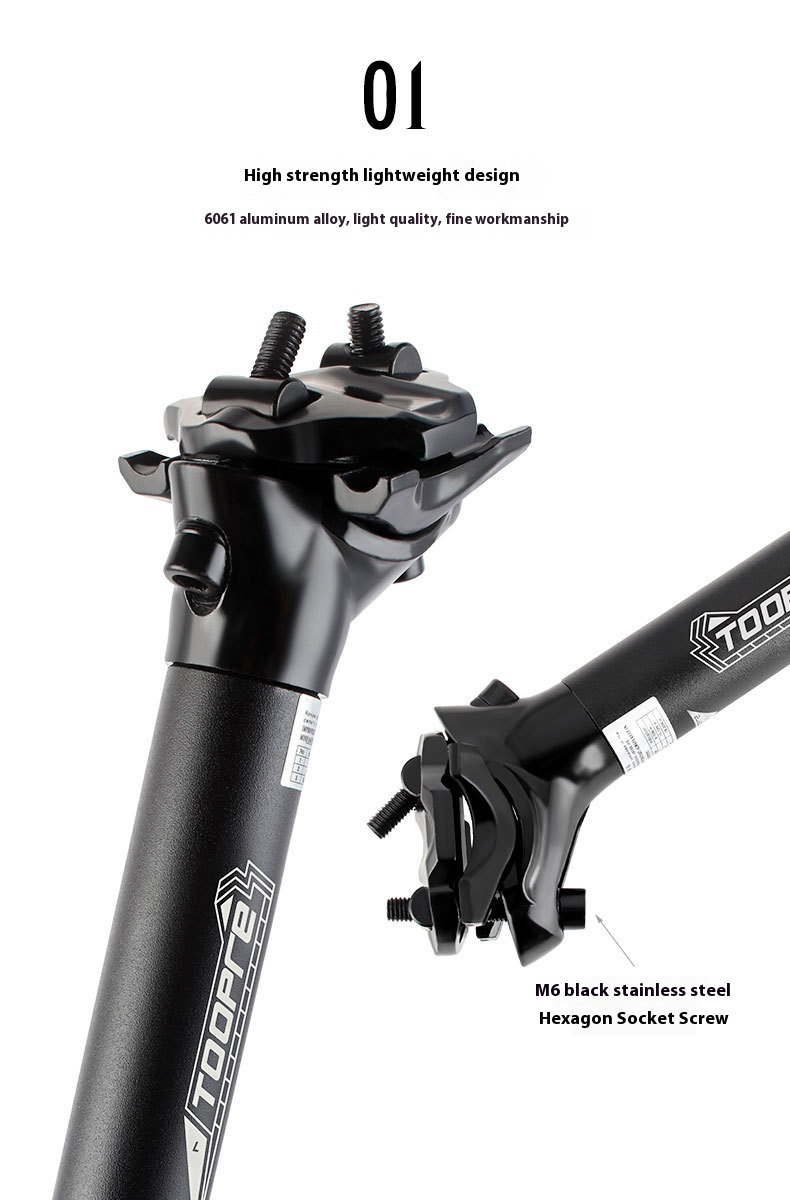 TOOPRE Aluminum Alloy Bike Seatpost 27.2/28.6mm Extended Two-Bolt Offset Seat Tube for MTB Road Bicycle