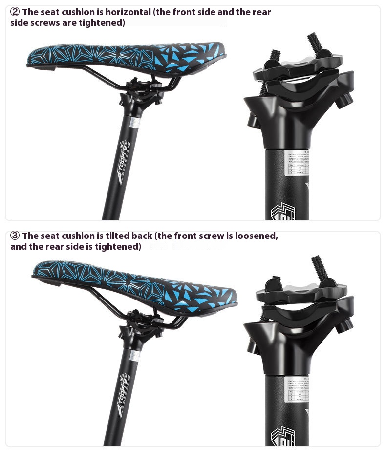 TOOPRE Aluminum Alloy Bike Seatpost 27.2/28.6mm Extended Two-Bolt Offset Seat Tube for MTB Road Bicycle
