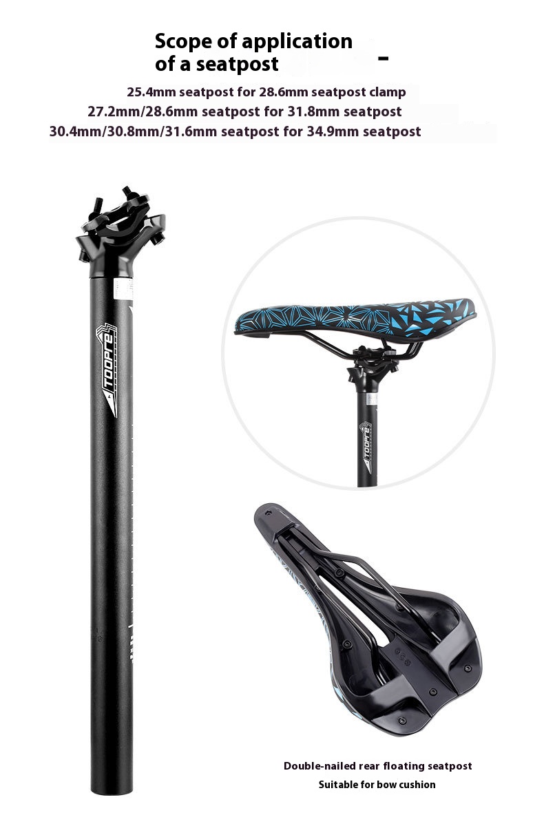 TOOPRE Aluminum Alloy Bike Seatpost 27.2/28.6mm Extended Two-Bolt Offset Seat Tube for MTB Road Bicycle