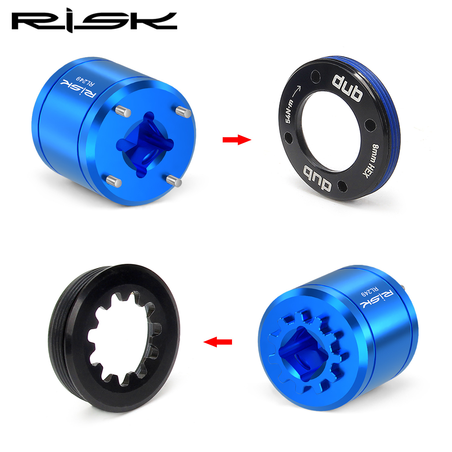 RISK Bicycle DUB Crankset Cover Removal Tool XTR M9100 Bottom Bracket ...