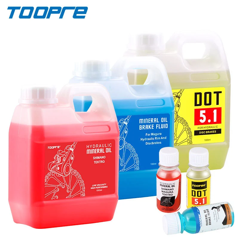 TOOPRE Mountain Bike Disc Brake Oil Red Mineral Oil 1L Barrel DOT Brake Fluid 1000ml Hydraulic Fluid