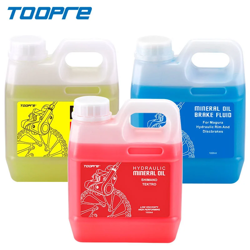 TOOPRE Mountain Bike Disc Brake Oil Red Mineral Oil 1L Barrel DOT Brake Fluid 1000ml Hydraulic Fluid
