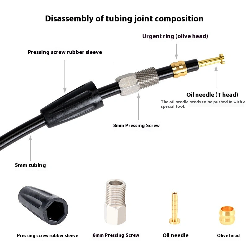 TOOPRE Mountain Bike BH-59/90 Disc Brake Hydraulic Oil Injection Accessories Oil Needle, Hose Compression Ring, T-Head Olive Head