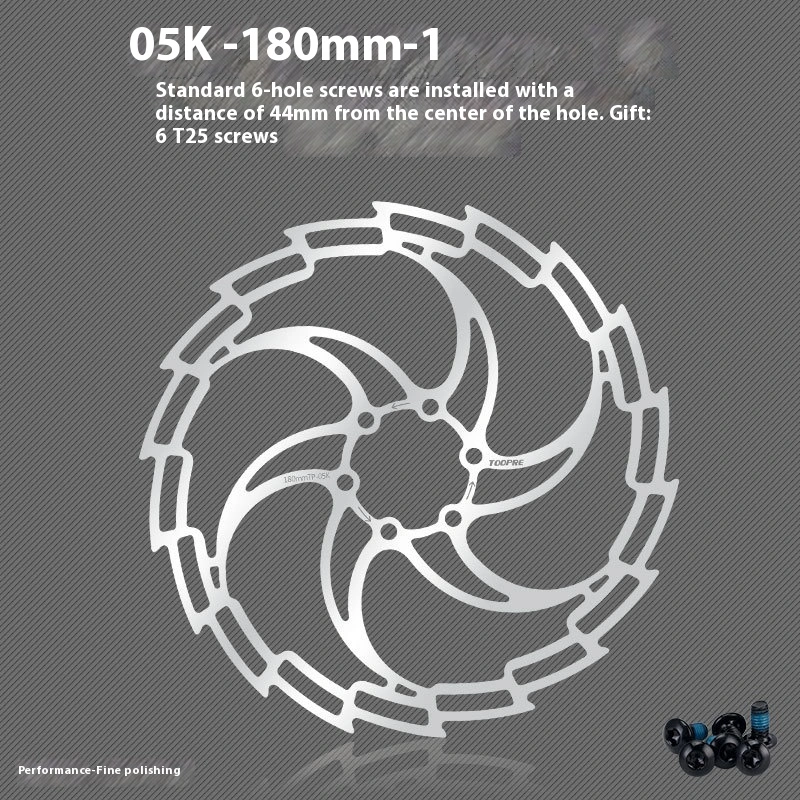 TOOPRE Mountain Bike Disc Rotor Bicycle Brake Pads 120/140/160/180mm Six Bolts  G3/HS1 Brake Rotor Silver